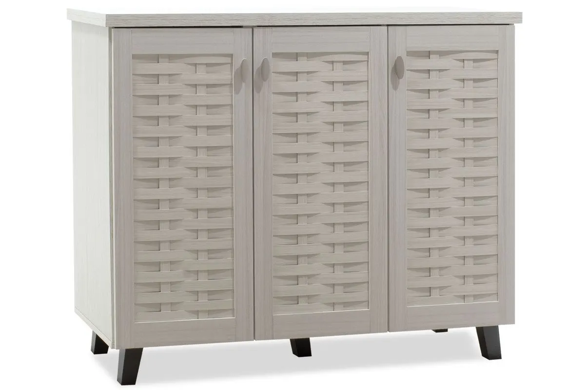 049-000005 Παπουτσοθήκη-ντουλάπι MANTAM 16 ζεύγων χρώμα λευκό-γκρι - Image 1