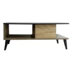 Τραπέζι σαλονιού Moses χρώμα μαύρο μαρμάρου-καρυδί - Image 4