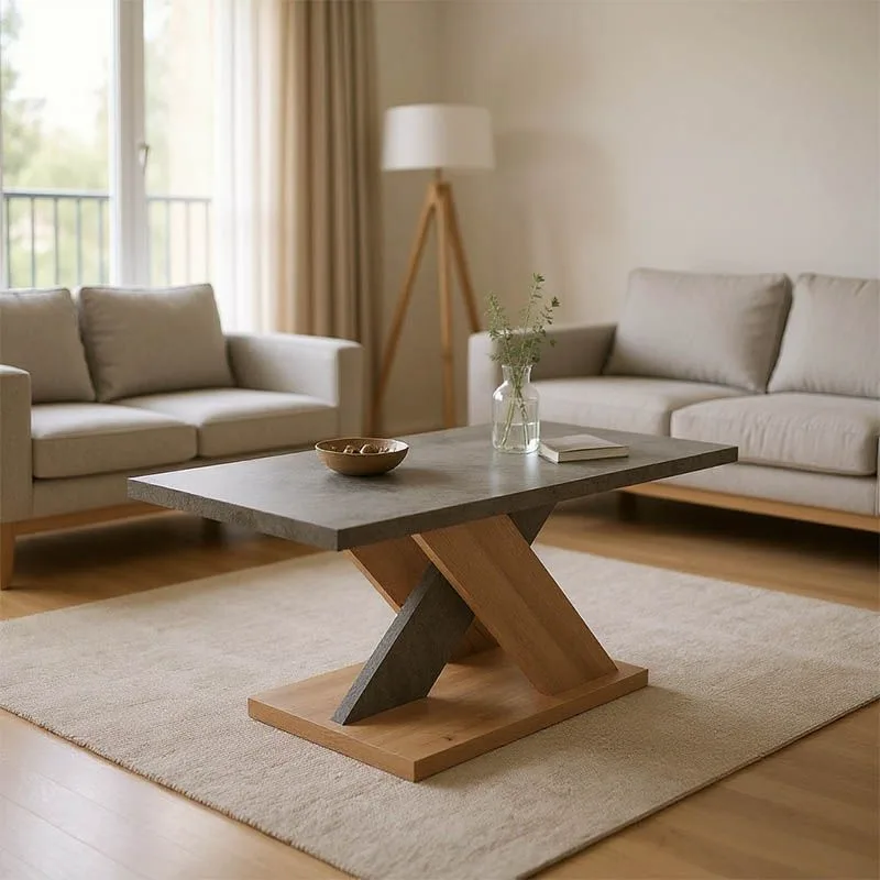 049-000102 Τραπέζι σαλονιού Solange σε γκρι-sonoma απόχρωση - Image 1