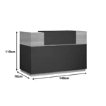 Γραφείο reception Lotus σε χρώμα φυσικό - ανθρακί - Image 2