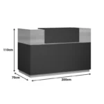 Γραφείο reception Lotus σε χρώμα φυσικό - ανθρακί - Image 2