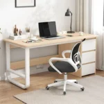 Γραφείο Salto με συρταριέρα MDF φυσικό-λευκό - Image 2