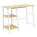 Γραφείο εργασίας Ferje με ράφια mdf σε φυσική-λευκή απόχρωση