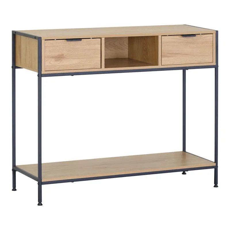 085-000027_1 Κονσόλα Regando σε oak απόχρωση με μαύρο μέταλλο 100x35x80εκ - Image 1