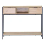 Κονσόλα Regando σε oak απόχρωση με μαύρο μέταλλο 100x35x80εκ - Image 4