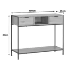 Κονσόλα Regando σε oak απόχρωση με μαύρο μέταλλο 100x35x80εκ - Image 6