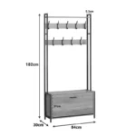 Έπιπλο εισόδου Ventoria σε oak απόχρωση με μαύρο μέταλλο - Image 5