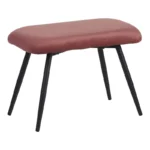 Πολυθρόνα με υποπόδιο Rueda βελούδο σε σάπιο μήλο απόχρωση με μαύρα μεταλλικά πόδια - Image 9