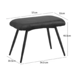 Πολυθρόνα με υποπόδιο Rueda βελούδο σε σάπιο μήλο απόχρωση με μαύρα μεταλλικά πόδια - Image 11