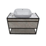 ΕΠΙΠΛΟ ΜΠΑΝΙΟΥ K540 CARTESIO 100 cm ΣΕ ΑΠΟΧΡΩΣΗ ΣΚΟΥΡΟ ΤΣΙΜΕΝΤΟ - Image 2