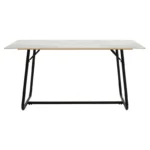 Τραπέζι Revello sintered stone λευκό μαρμάρου-μαύρο 150x90x75εκ - Image 4