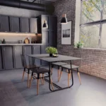 Τραπέζι Revello sintered stone μαύρο μαρμάρου-μαύρο 150x90x75εκ - Image 2