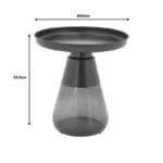 Βοηθητικό τραπέζι Kunlo μαύρο μέταλλο-μαύρο γυαλί - Image 2