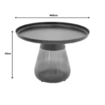 Βοηθητικό τραπέζι Kunlo μαύρο μέταλλο-μαύρο γυαλί - Image 2