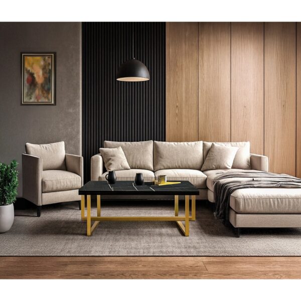 ΤΡΑΠΕΖΙ ΣΑΛΟΝΙΟΥ ERNEST ΣΕ ΟΨΗ ΜΑΥΡΟΥ ΜΑΡΜΑΡΟΥ ΚΑΙ ΧΡΥΣΗ ΜΕΤΑΛΛΙΚΗ ΒΑΣΗ