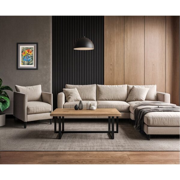 ΤΡΑΠΕΖΙ ΣΑΛΟΝΙΟΥ ERNEST ΣΕ ΦΥΣΙΚΗ ΑΠΟΧΡΩΣΗ ΚΑΙ ΜΑΥΡΗ ΜΕΤΑΛΛΙΚΗ ΒΑΣΗ