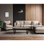 ΤΡΑΠΕΖΙ ΣΑΛΟΝΙΟΥ ERNEST ΜΕ ΟΨΗ ΤΣΙΜΕΝΤΟΥ ΣΕ ΑΝΟΙΧΤΟ ΧΡΩΜΑ ΚΑΙ ΜΑΥΡΗ ΜΕΤΑΛΛΙΚΗ ΒΑΣΗ