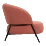 Πολυθρόνα Jennie ύφασμα σε κεραμιδι απόχρωση με μαύρα μεταλλικά πόδια - Image 3