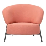 Πολυθρόνα Jennie ύφασμα σε κεραμιδι απόχρωση με μαύρα μεταλλικά πόδια - Image 4