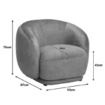 Πολυθρόνα Freya ύφασμα σε μελί απόχρωση - Image 6