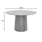 Τραπέζι Canicule μασίφ ξύλο ακακίας σε φυσική απόχρωση Φ150x75εκ - Image 4