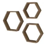 Ραφιέρα τοίχου Valis τριών τεμαχίων χρώμα καρυδί