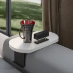 Βοηθητικό τραπεζάκι Linea σε λευκή απόχρωση με μαύρα μεταλλικά πόδια - Image 2