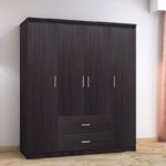 Ντουλάπα ρούχων τετράφυλλη OLYMPUS χρώμα wenge - Image 3