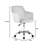 Καρέκλα γραφείου εργασίας Xever βελούδο ροζ - Image 3