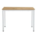 Τραπέζι Witte MDF/Metal σε sonoma απόχρωση με λευκο πόδι 110x70x76εκ - Image 4