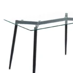 Τραπέζι QUANA γυάλινο 8χιλ διάφανο - μαύρο πόδι 120x70x75εκ - Image 7