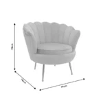 Πολυθρόνα Daimon βελούδο γκρι-χρυσό - Image 8