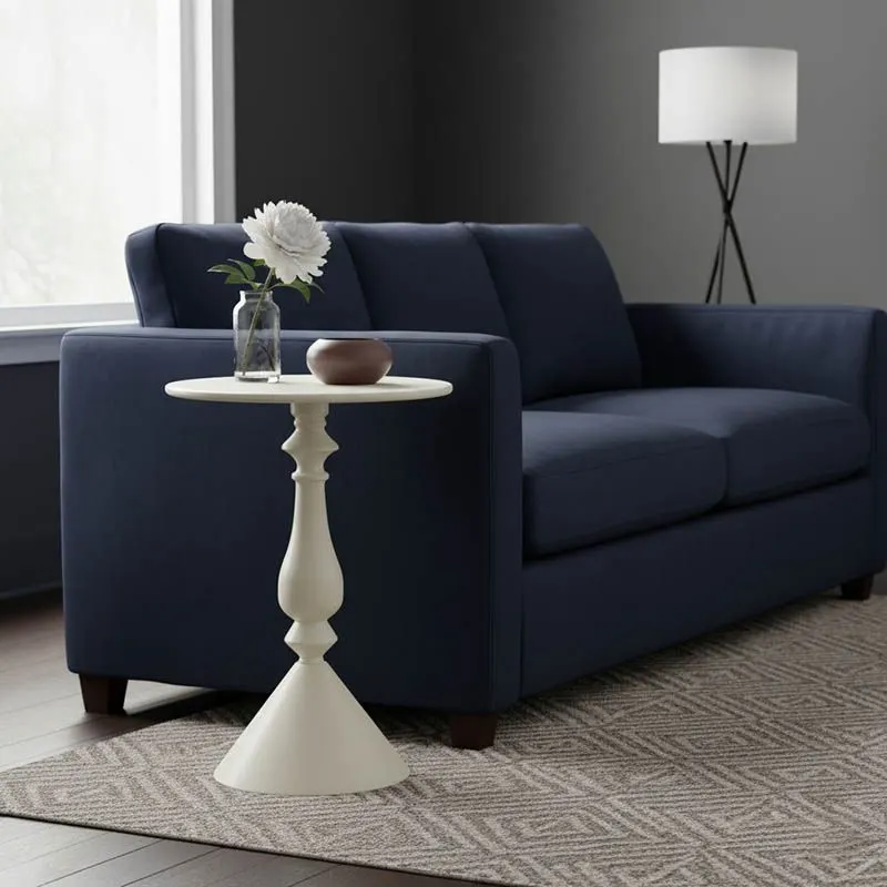 128-000057 Βοηθητικό τραπέζι Lalou μέταλλο σε κρέμα απόχρωση - Image 1