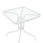 Τραπέζι Watson μέταλλο λευκό-γυαλί - Image 3