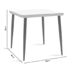 Τραπέζι Naoki μέταλλο μαύρο-pe φυσικό-γυαλί - Image 2