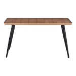 Τραπέζι Naoki γυάλινο- pe rattan σε φυσική απόχρωση με μαυρα πόδια - Image 6