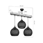 Φωτιστικό οροφής τρίφωτο Fiona Ε27 κρεμ-φυσικό - Image 2