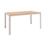 Τραπέζι Nares αλουμίνιο λευκό-plywood φυσικό