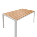 Τραπέζι Nares αλουμίνιο λευκό-plywood φυσικό - Image 3