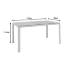 Τραπέζι Nares αλουμίνιο λευκό-plywood φυσικό - Image 2