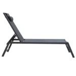 Ξαπλώστρα Kiara αλουμίνιο-textilene ανθρακί στοιβαζόμενη - Image 6