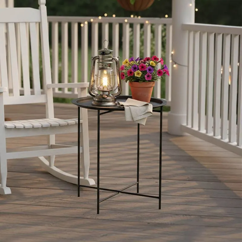 152-000045 Τραπέζι Caius μέταλλο σε μαύρη απόχρωση - Image 1