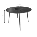 Τραπέζι Pinap μαύρο αλουμίνιο και plywood σε μαύρη απόχρωση - Image 2