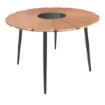 Τραπέζι Pinap μαύρο αλουμίνιο και plywood σε φυσική απόχρωση