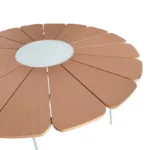 Τραπέζι Pinap λευκό αλουμίνιο και plywood σε φυσική απόχρωση - Image 3