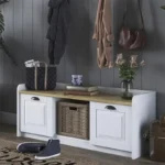 Έπιπλο εισόδου-παπουτσοθήκη Arthur 8 ζευγών λευκό-καρυδί - Image 5