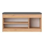 Έπιπλο εισόδου σκαμπό-παπουτσοθήκη Oriental σε oak απόχρωση - Image 4