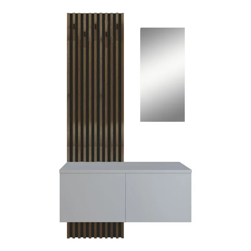 192-000034 Έπιπλο εισόδου Arika λευκό-sonoma - Image 1