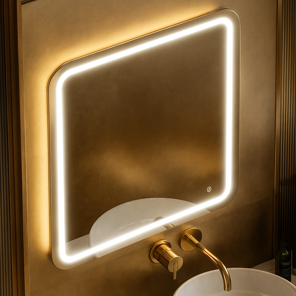 2 Καθρέφτης Ibiza 60x80 φωτιζόμενος με ψυχρό φως LED (6500Κ) , On / Off διακόπτη αφής - Image 1