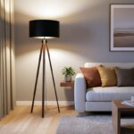 Φωτιστικό δαπέδου PWL-1059 Ε27 καρυδί-μαύρο - Image 2